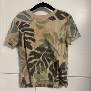 Old Navy Kids Short Sleeve Tee - Tan with Leaf Print